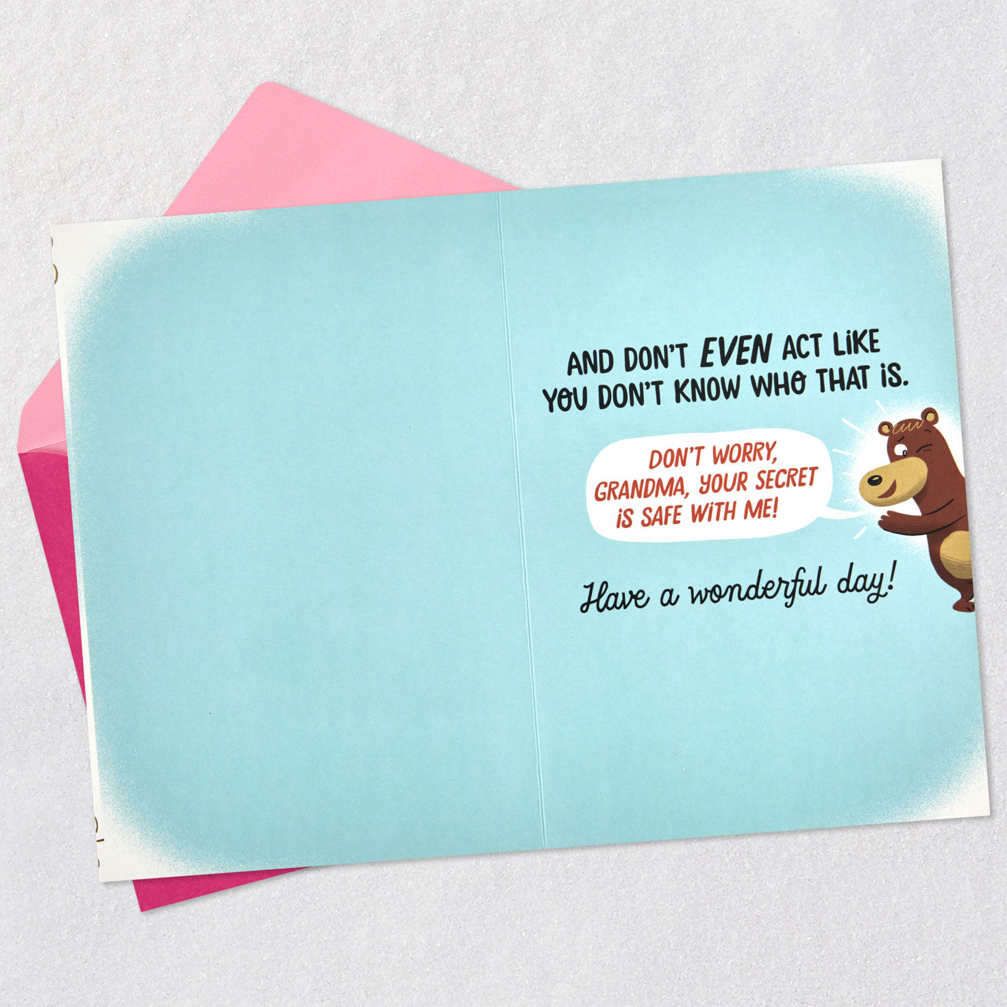 Angel Bear Funny Mother's Day Card for Grandma Open card with envelope image number 3