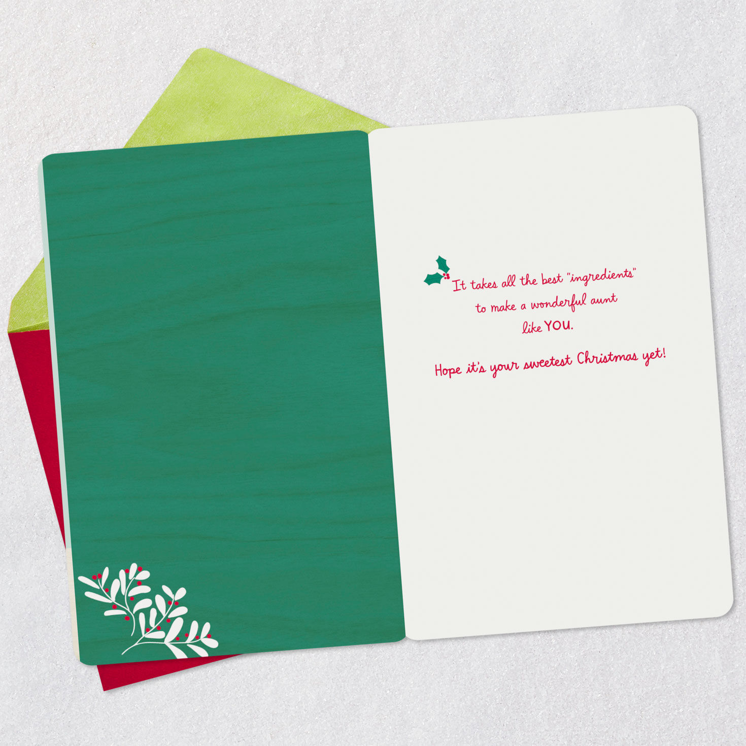 Hot Cocoa Christmas Card for Aunt Open card with envelope image number 3