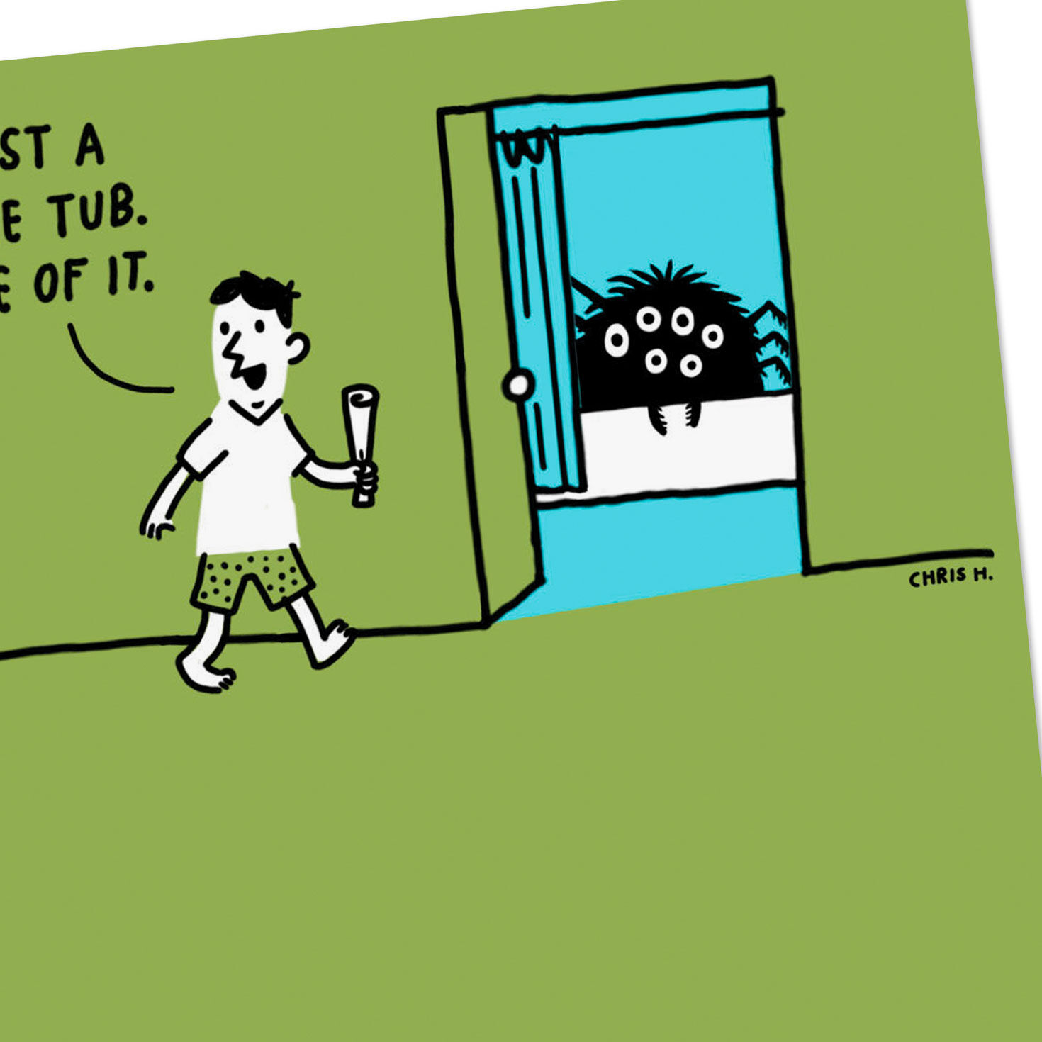 Husband and Giant Spider Funny Father's Day Card Card Front Detail image number 4