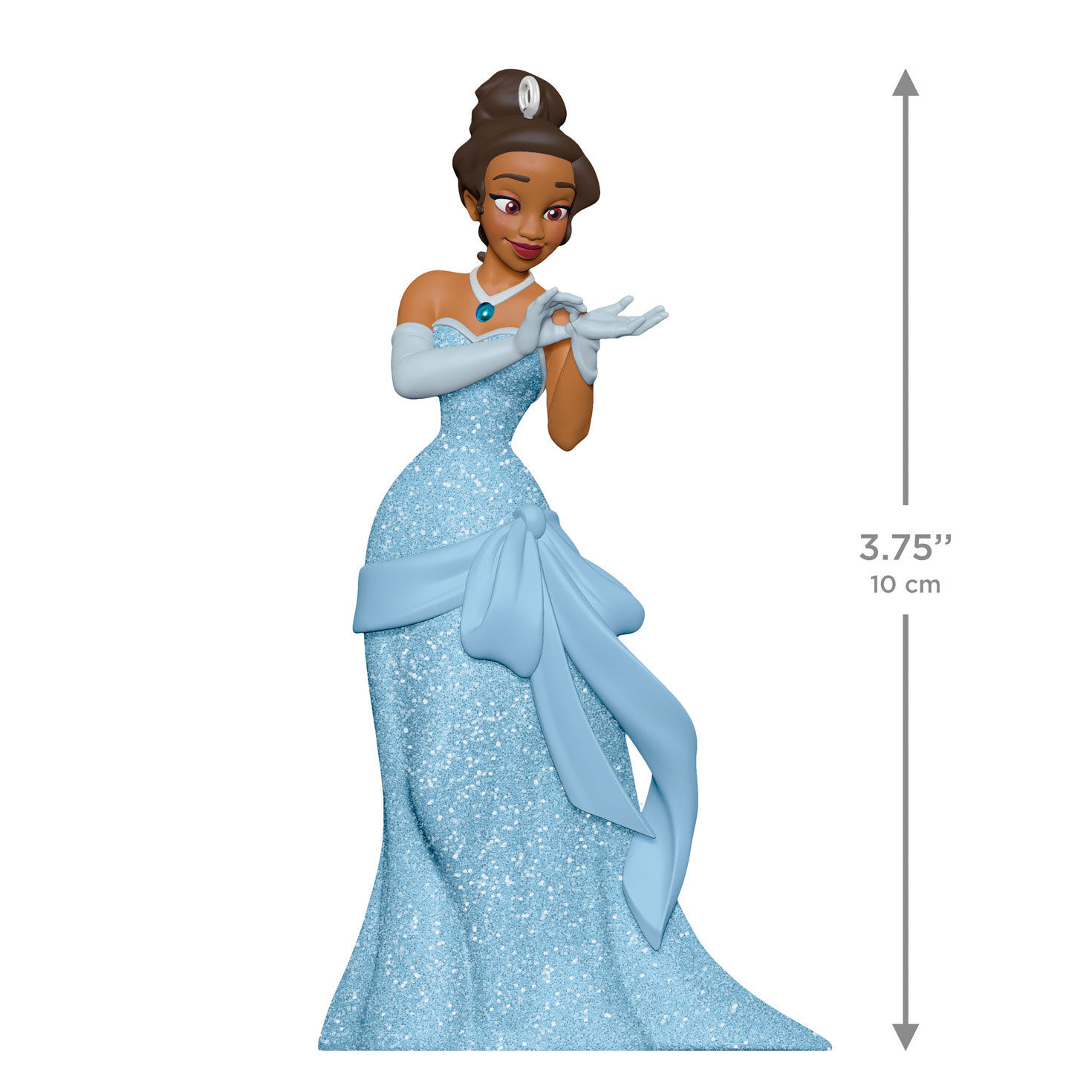 Disney Princess Tiana in Blue Keepsake Ornament measurement image number 3