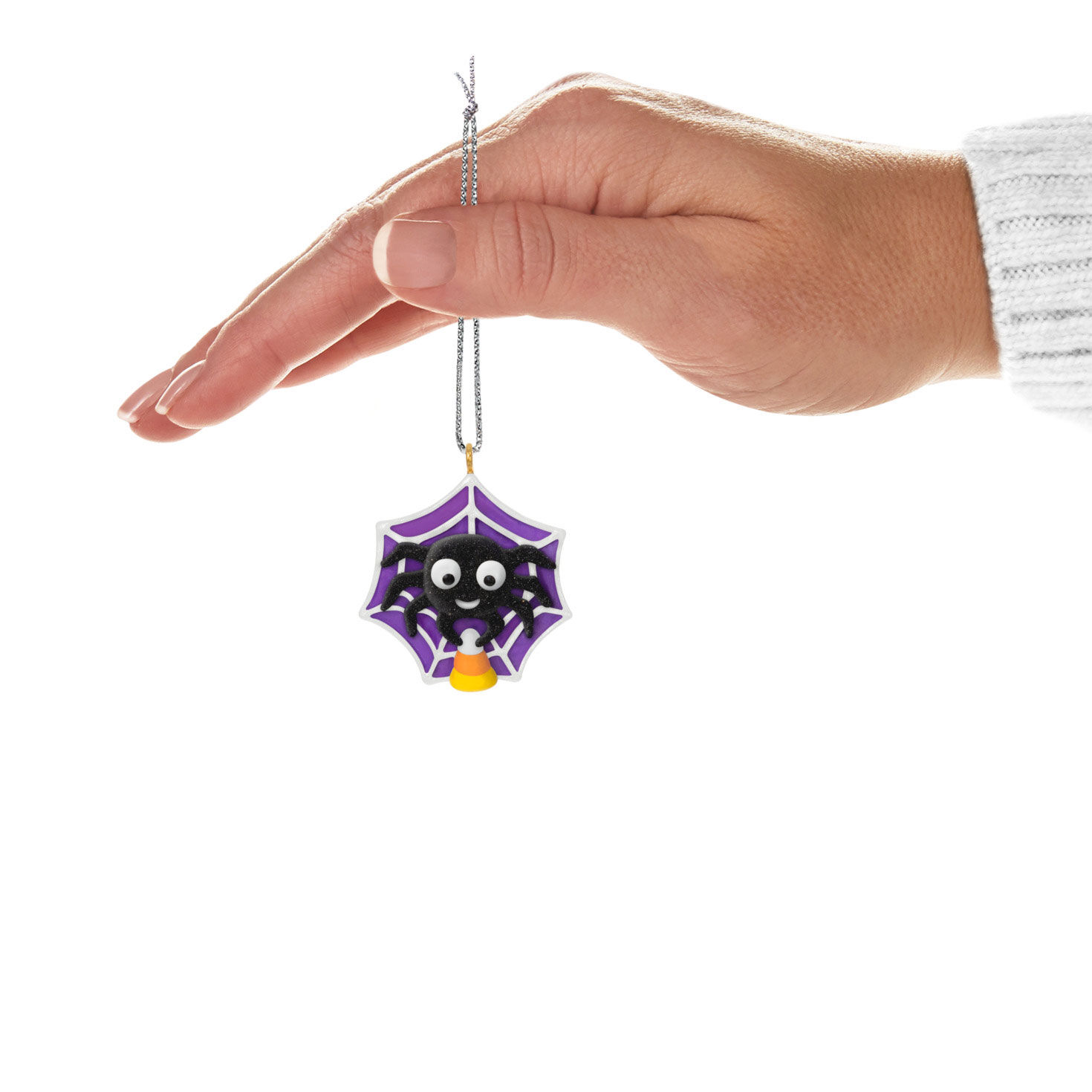 Spider With Candy Corn Keepsake Ornament hand holding item image number 4