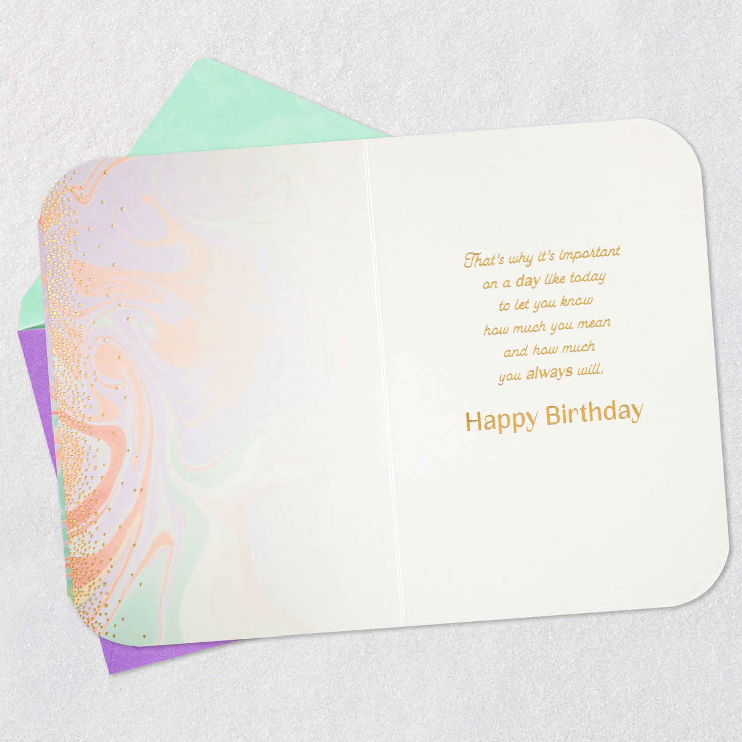 Marbled Paint Birthday Card for Daughter-in-Law Open card with envelope image number 3
