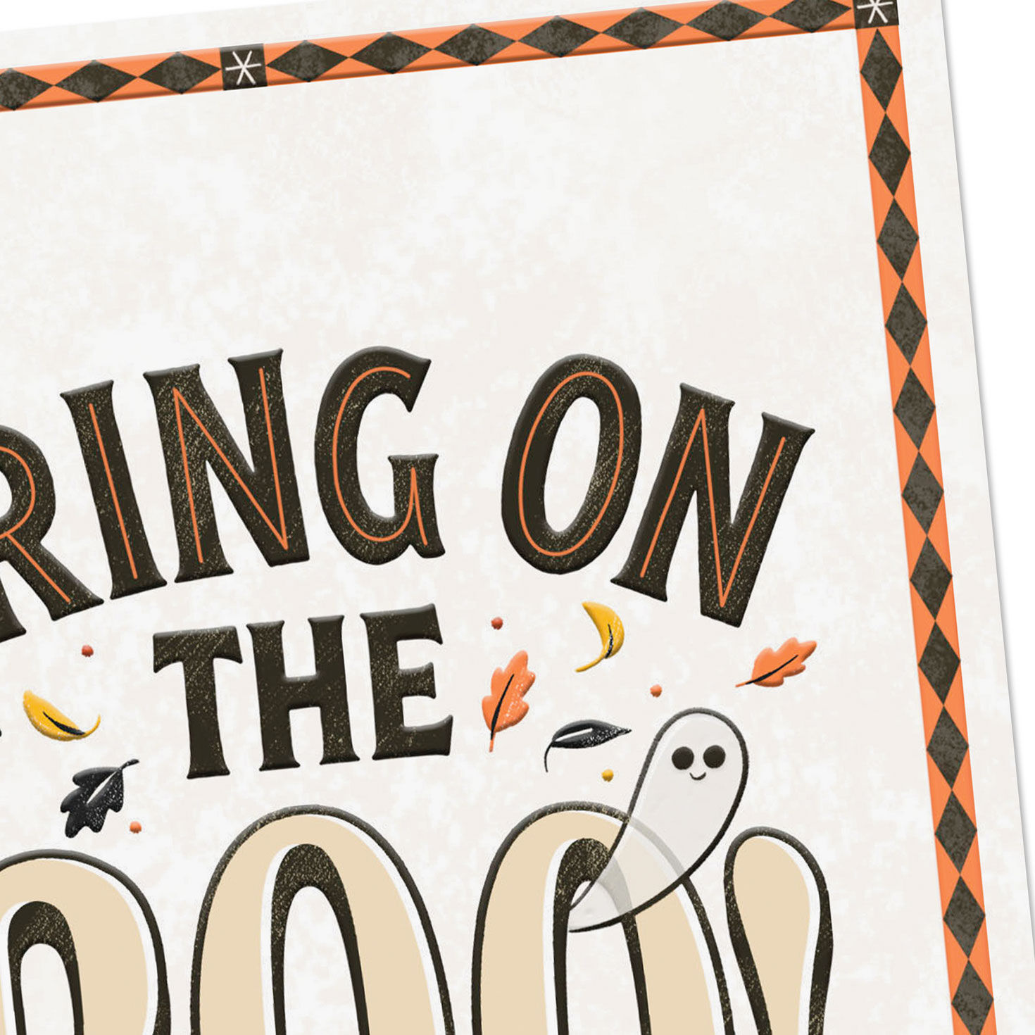 Vintage Lettering with Ghost Halloween Card Card Front Detail image number 4