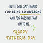 Thanks for Being So Awesome Father's Day Card for Grandpa, , large image number 2