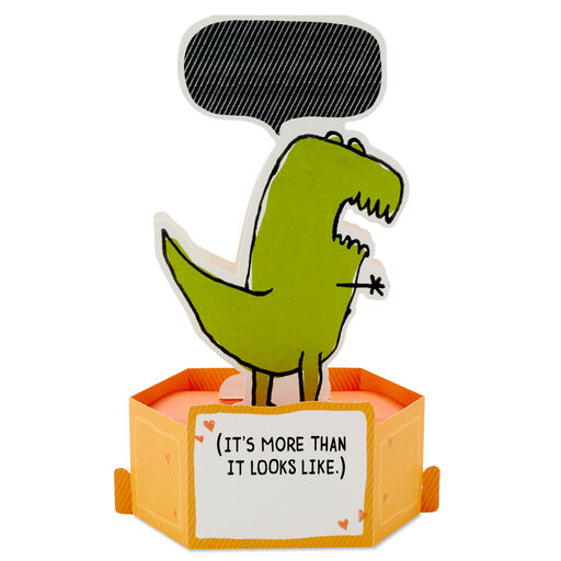 Love You This Much T-Rex Dinosaur Funny 3D Pop-Up Love Card, 