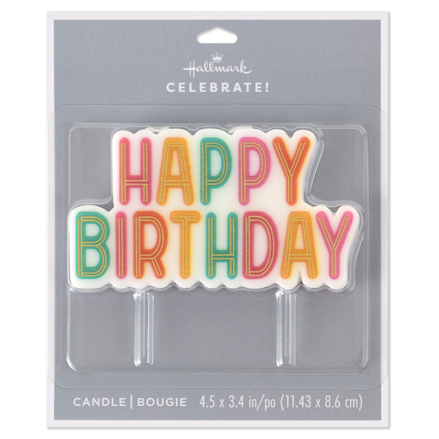 Gold and Pastel Lettering Happy Birthday Candle for only USD 6.99 | Hallmark
