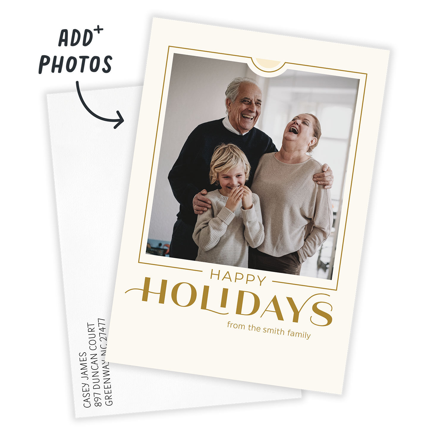 Golden Happy Flat Holiday Photo Card, , large image number 2