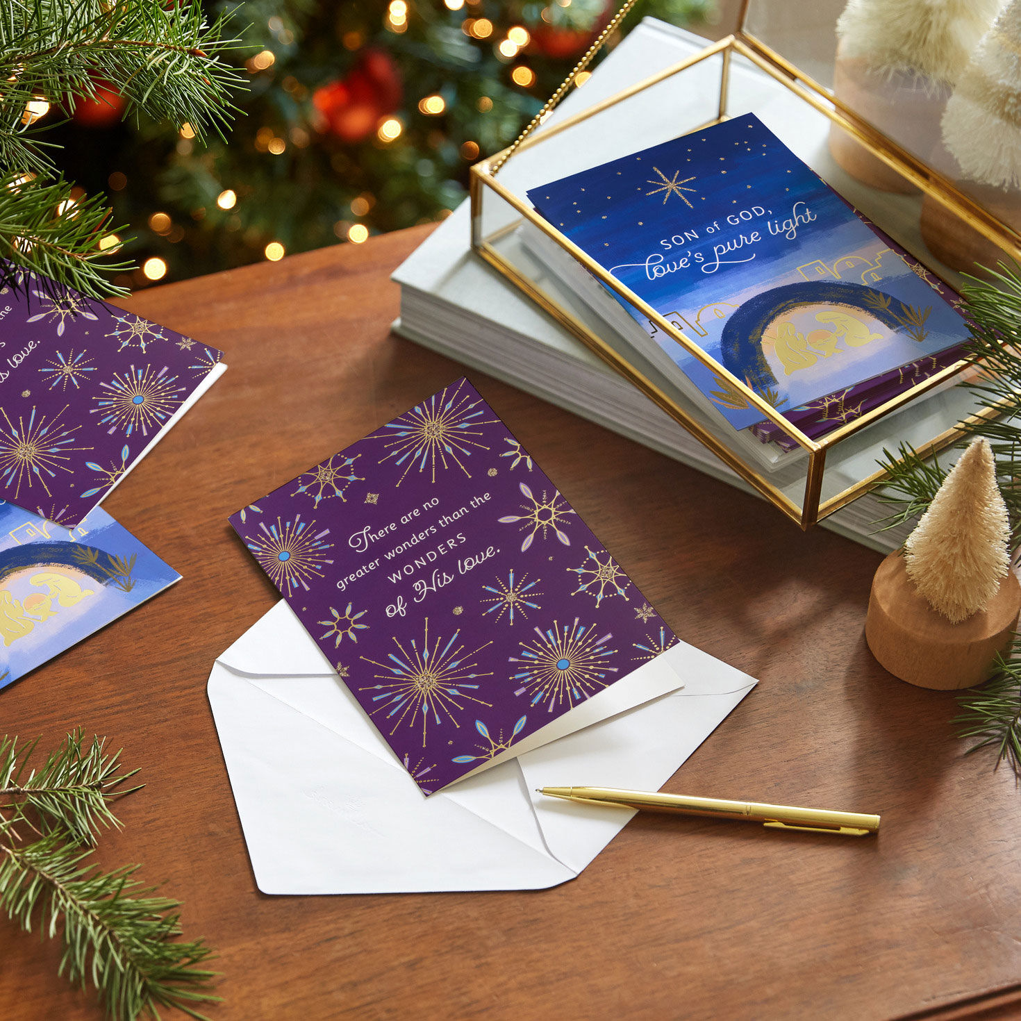 Radiant Hues DaySpring Religious Christmas Cards in use image number 7