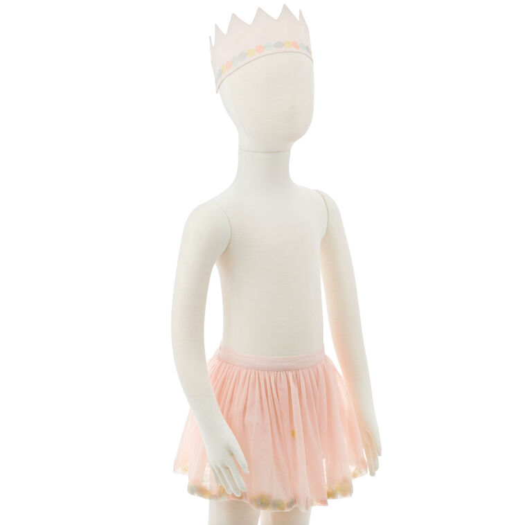 Pink Birthday Crown and Tutu, Set of 2