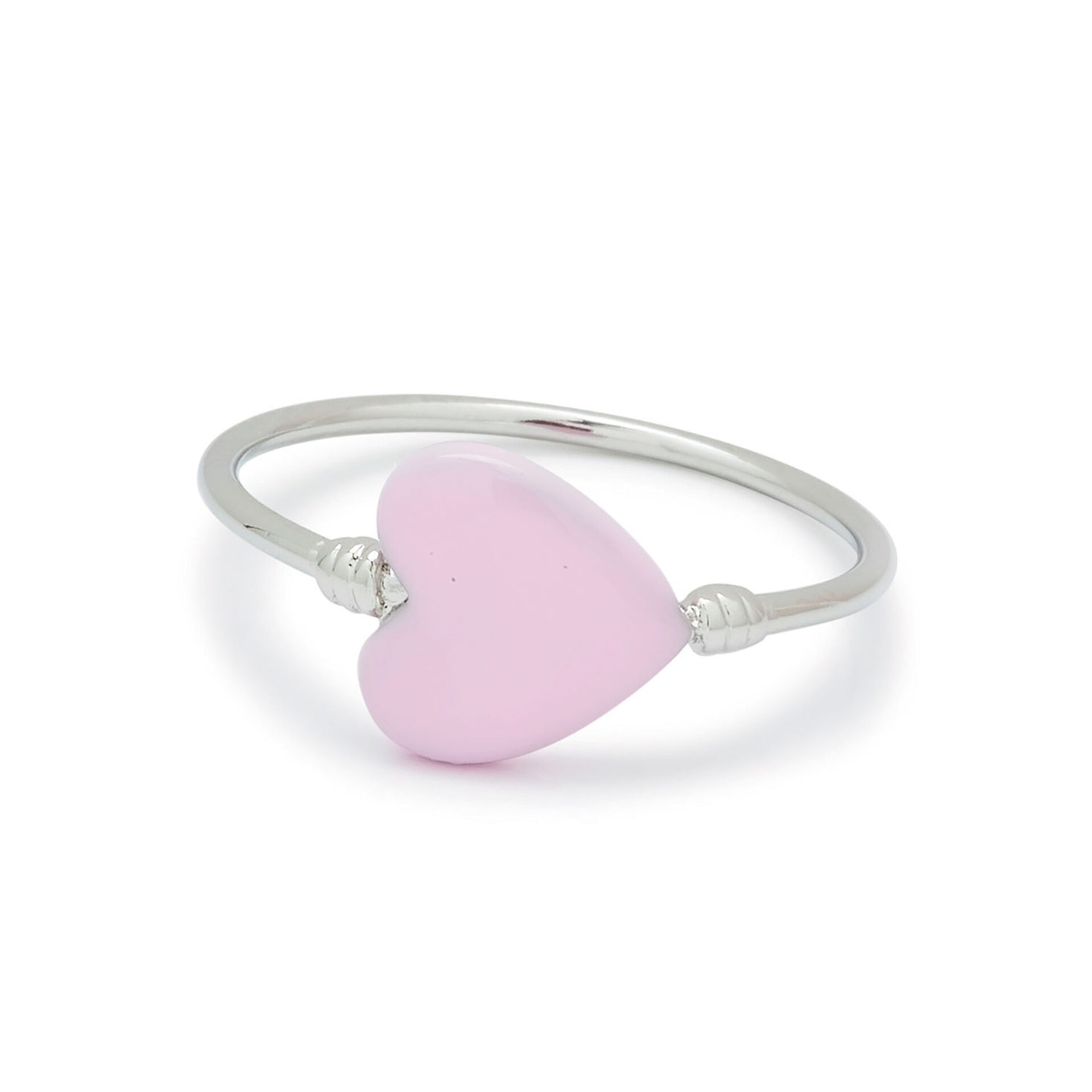 Pura Vida Silver Ring with Pink Enamel Heart, Size 8 Jewelry Hallmark