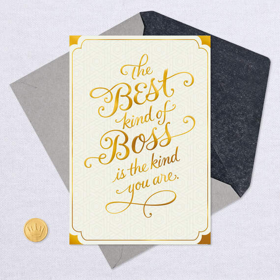 Gold Script You're the Best Boss's Day Card, , large image number 5