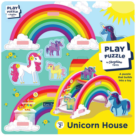 Storytime Toys 3D Unicorn Rainbow House Play Puzzle