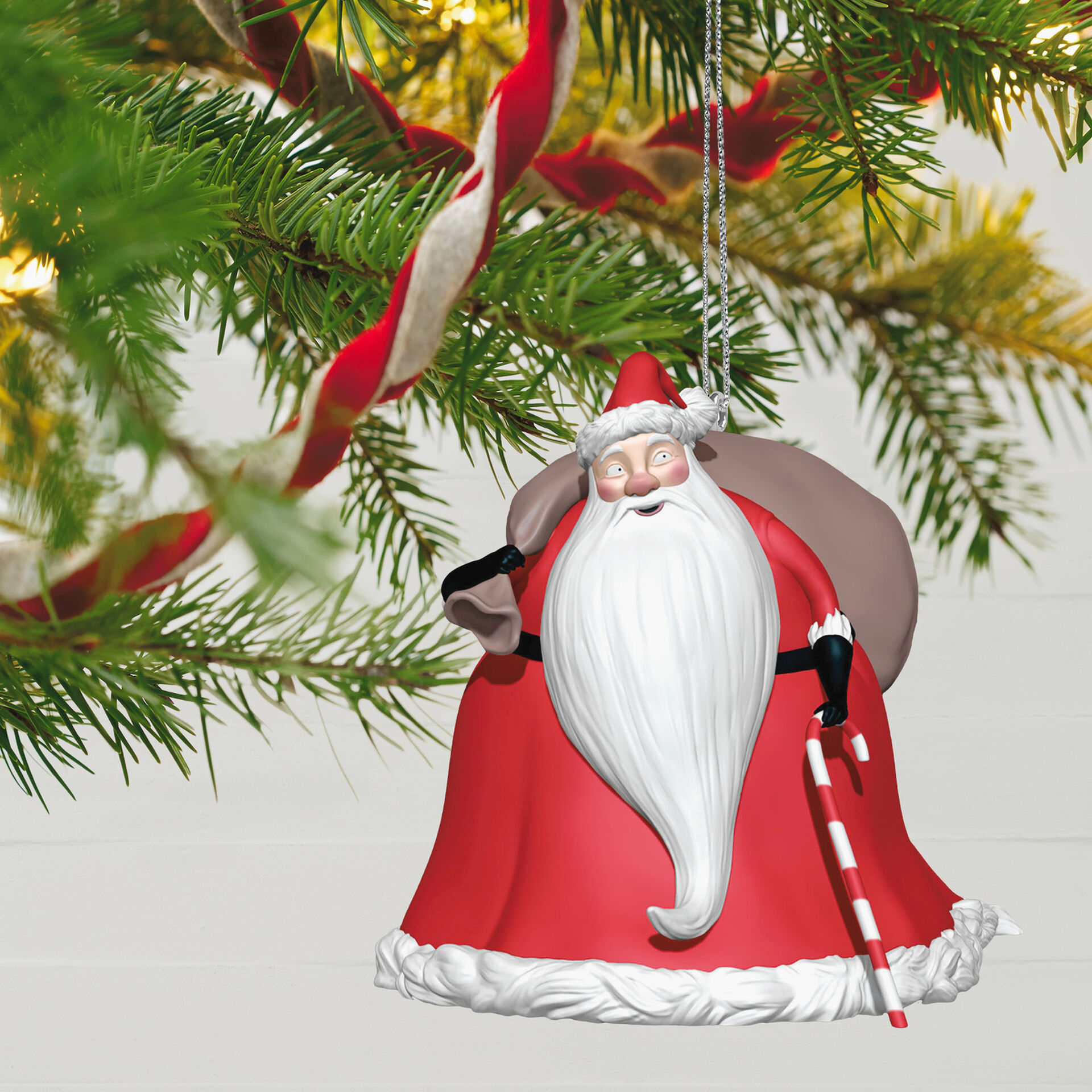 Disney Tim Burton S The Nightmare Before Christmas Collection Santa Claus Ornament With Light And Sound Keepsake Ornaments Hallmark