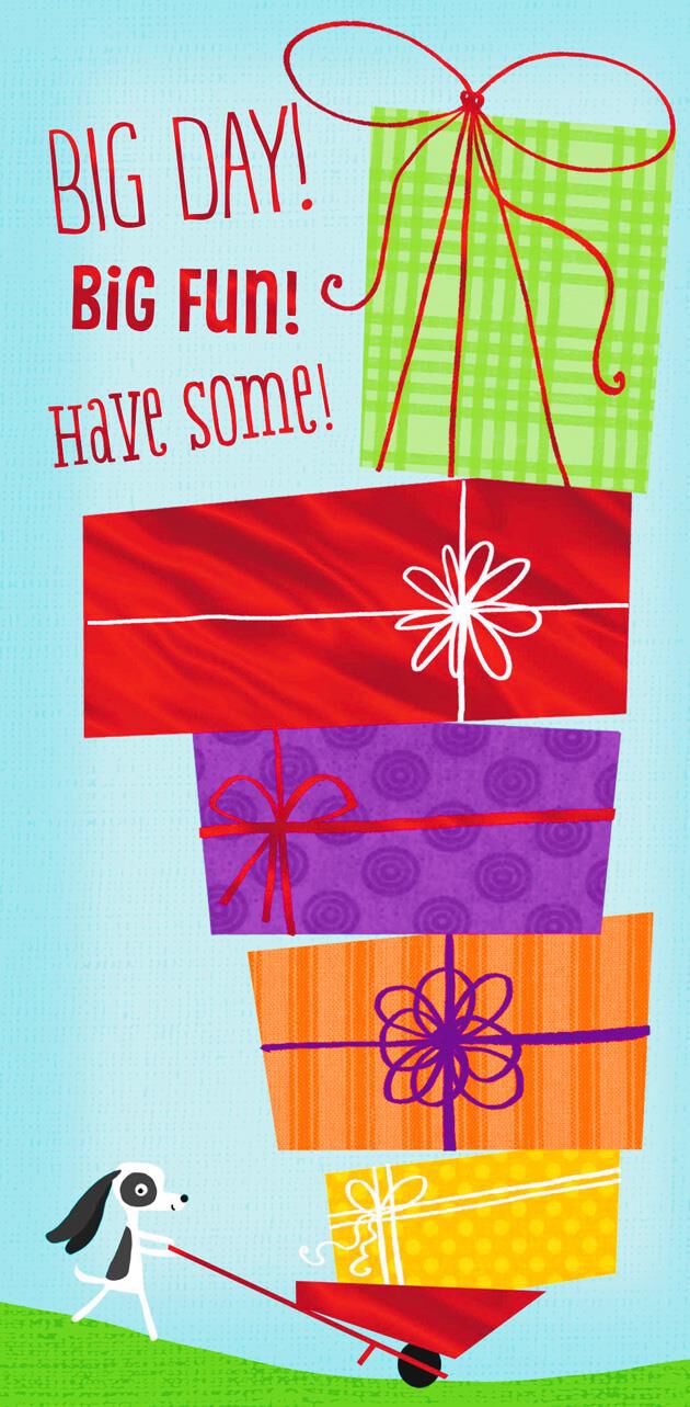 Big Fun! Stack of Presents With Foil Birthday Card