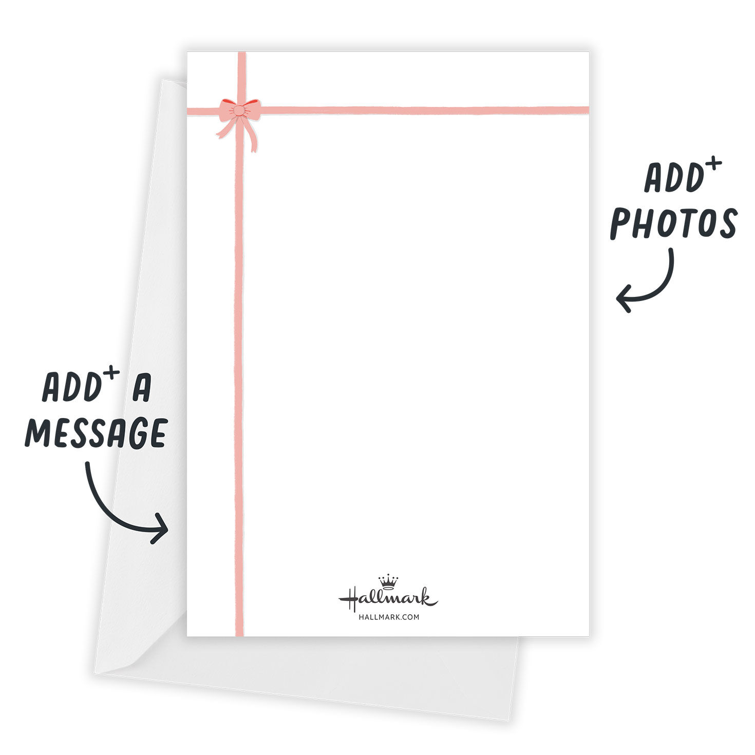 Christmas Tree Person Personalized Photo Card Open Card with Envelope indicating personalization image number 3