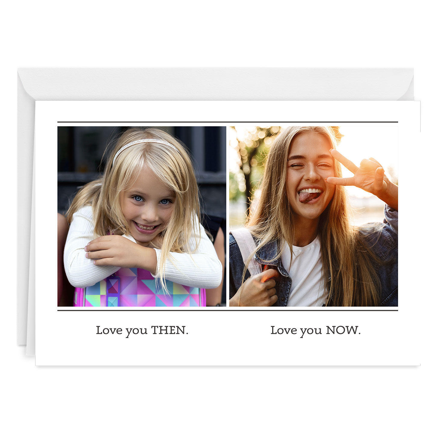 Love You Then and Now Custom Graduation Card