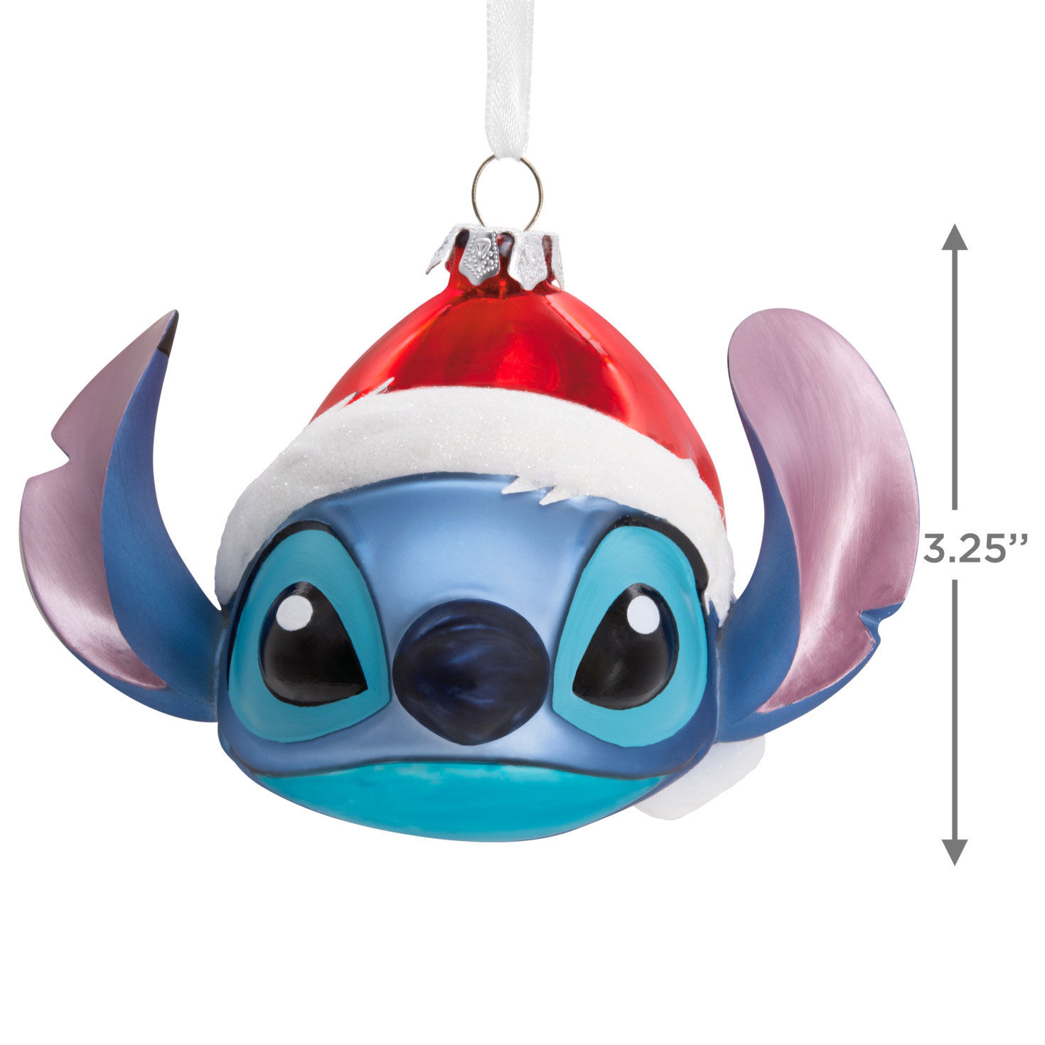 Disney Lilo & Stitch in Santa Hat Blown Glass Hallmark Ornament for only USD 14.99 | Hallmark
