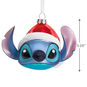 Disney Lilo & Stitch in Santa Hat Blown Glass Hallmark Ornament, , large image number 3