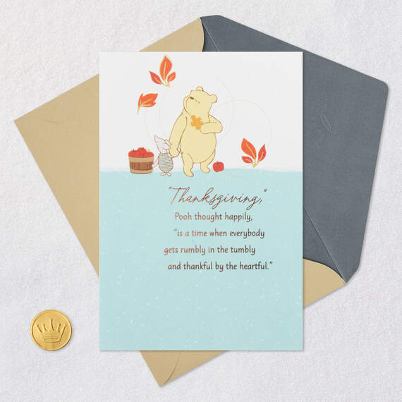Disney Winnie the Pooh Thankful Heart Thanksgiving Card, , large image number 5