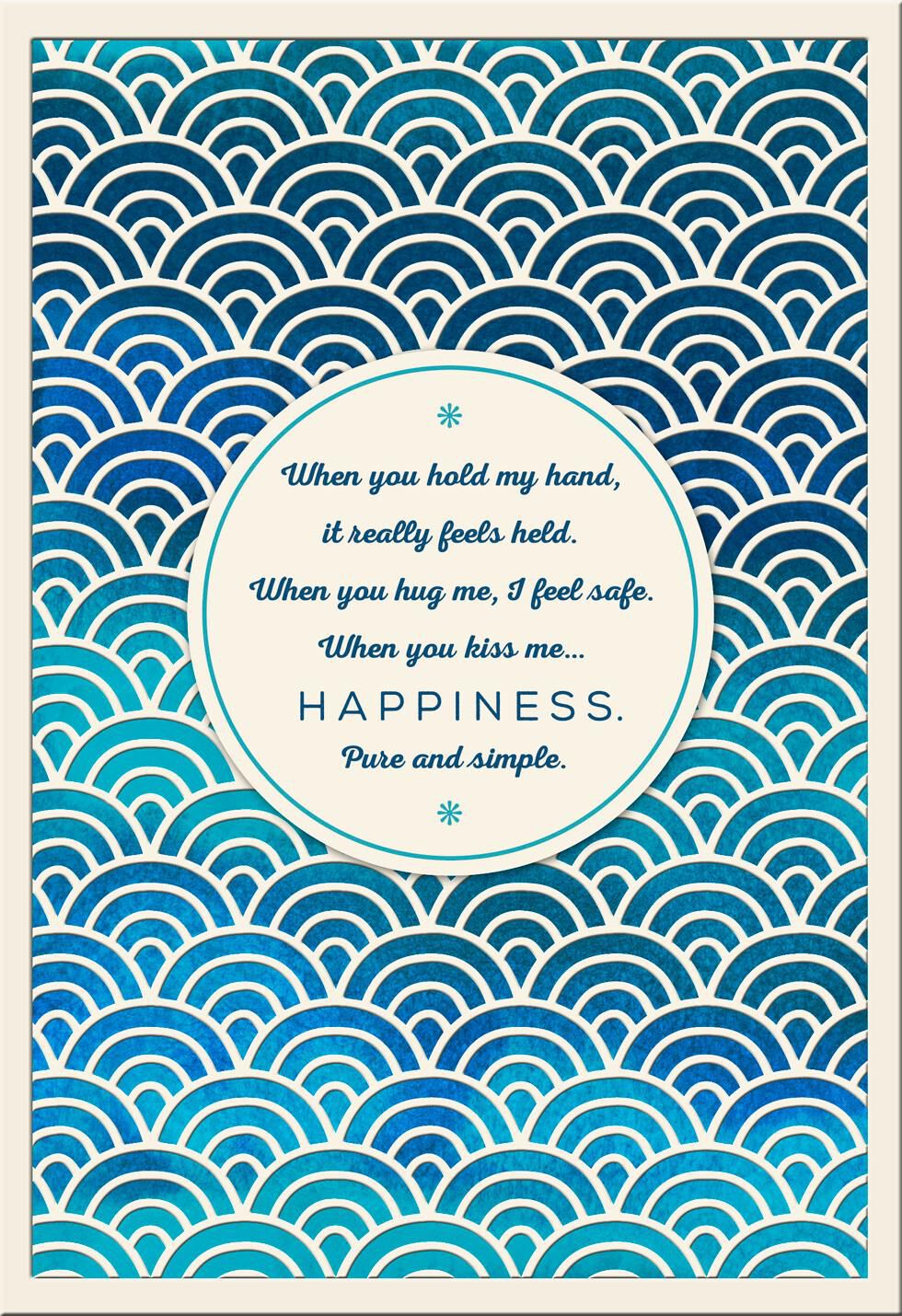 Blue Foil Waves Romantic Birthday Card
