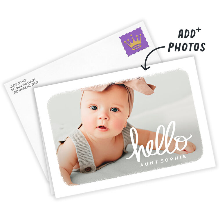 Hello Horizontal Custom Thinking of You Card, , large image number 2