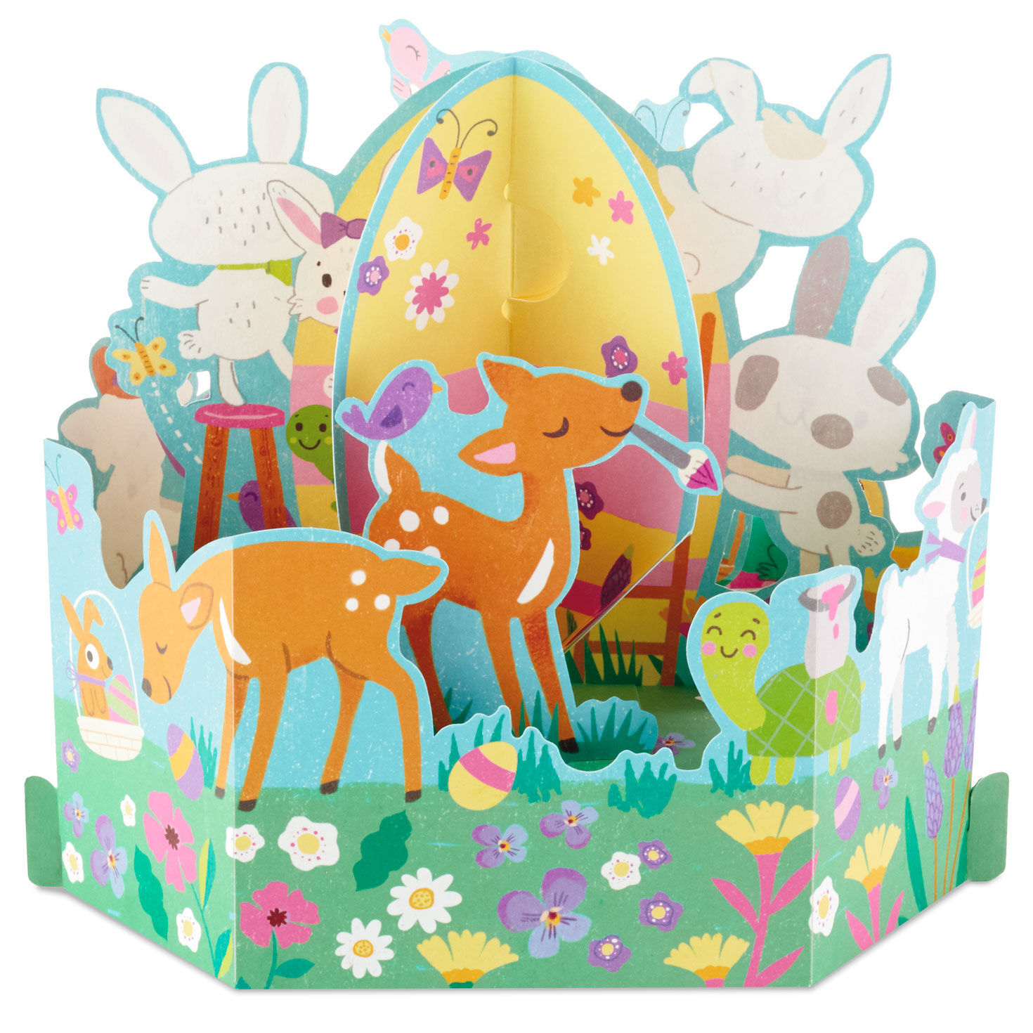 Woodland Animals Pop-Up Easter Card for Kids card back popped up image number 2