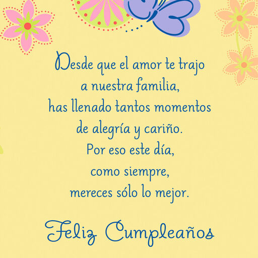 The Very Best Spanish-Language Birthday Card for Daughter-in-Law, 