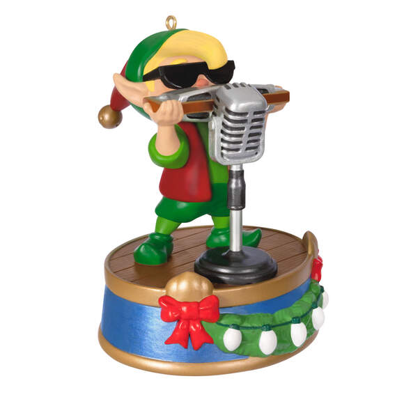 North Pole Tree Trimmers Band Collection Hank On Harmonica Musical Ornament With Light, , large image number 1