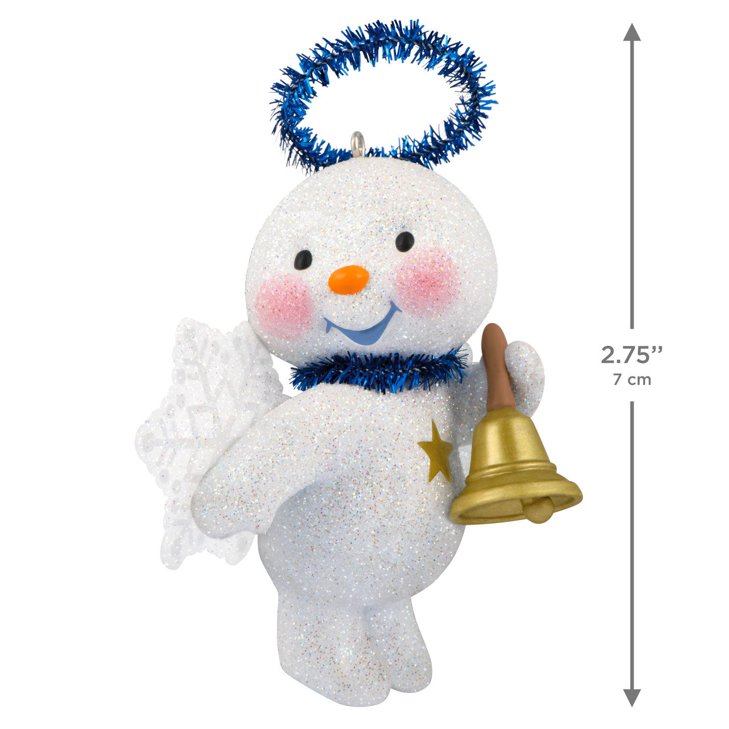 Angel Snowman With Bell Keepsake Ornament measurement image number 3