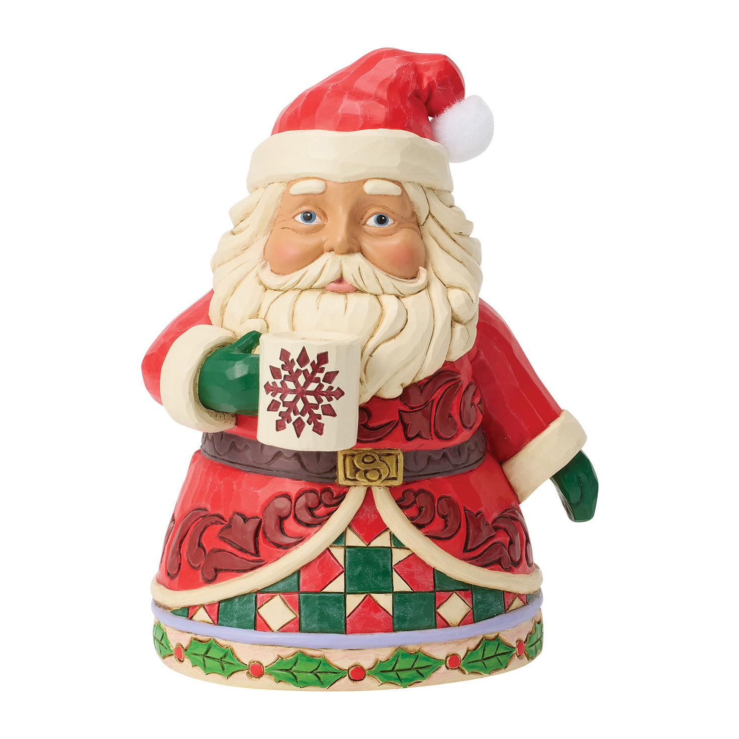 Jim Shore Heartwood Creek Have a Cup of Cheer Santa Figurine, 6.5"