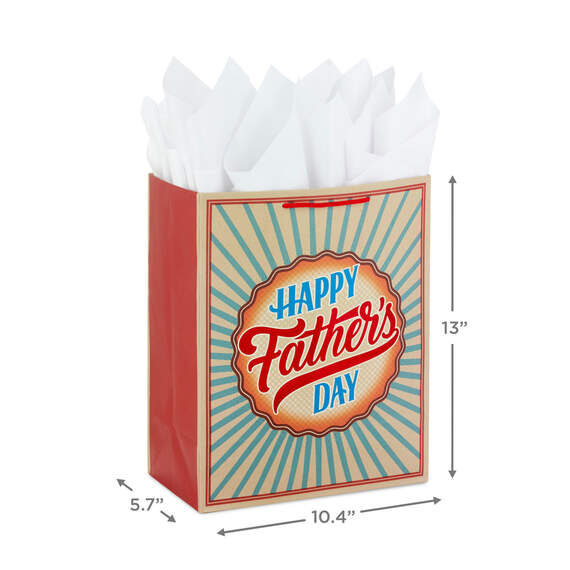13" Happy Father's Day Large Gift Bag With Greeting Card and Tissue Paper, , large image number 3