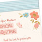 Blue and Coral Flowers Baptism Card for Goddaughter  image number 5