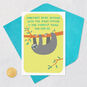 Sloth Hanging from Branch Funny Thinking of You Card Card Front with Envelope and Gold Seal image number 5