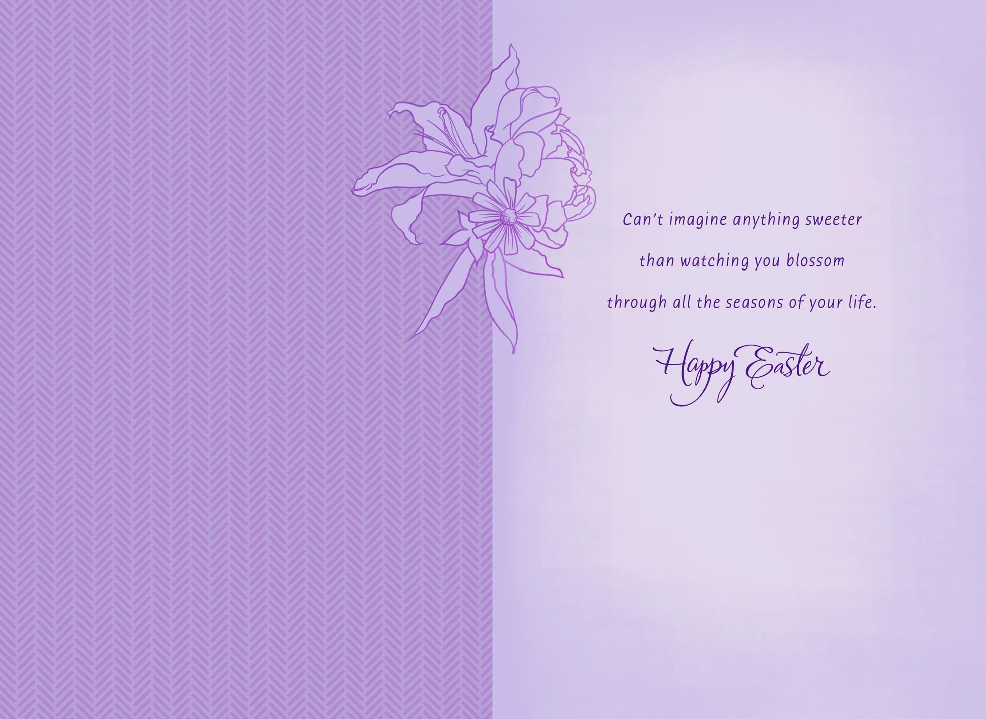 Beautiful Spring Flower Bouquet Easter Card for Granddaughter