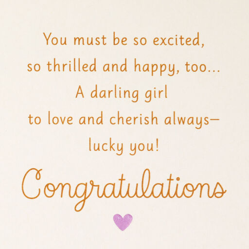 Darling Girl New Baby Card for Granddaughter, 