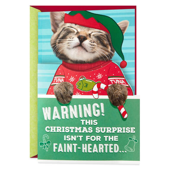 Ticklish Kitten Christmas Card With Sound and Motion, , large image number 1