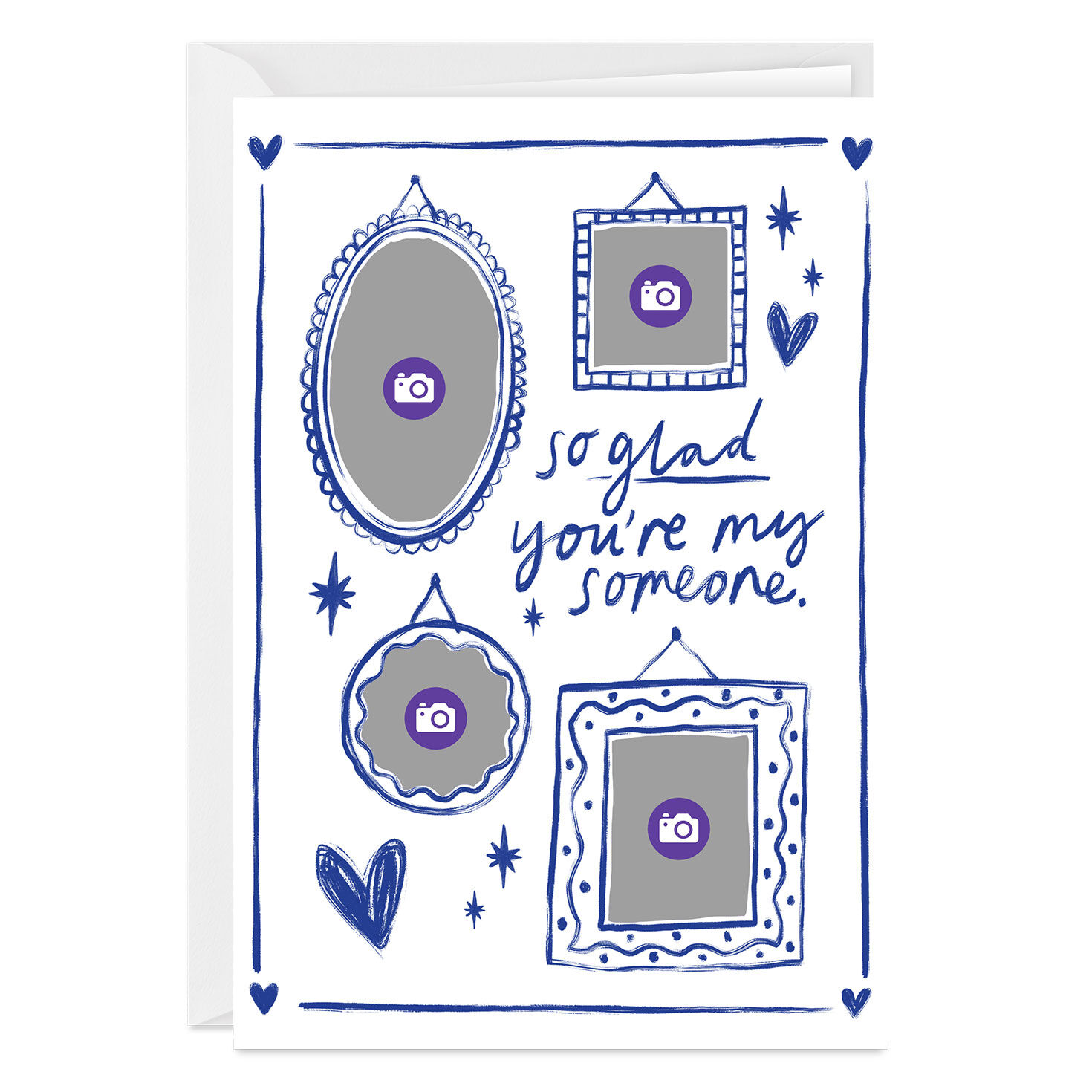 Illustrated Frame Gallery Personalized Love Card Card Front indicating personalization image number 3