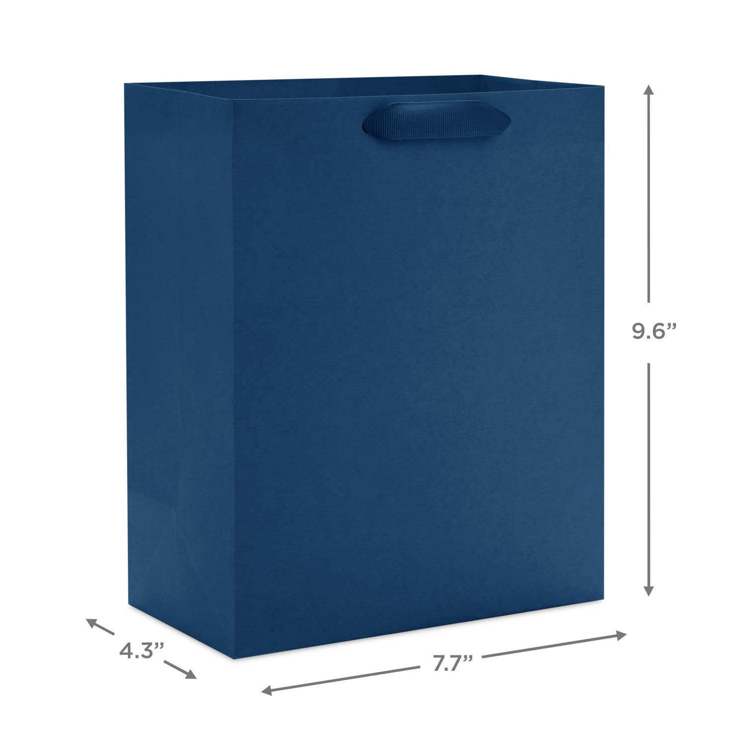 9.6" Solid Navy Blue Medium Gift Bag, Navy, large image number 3