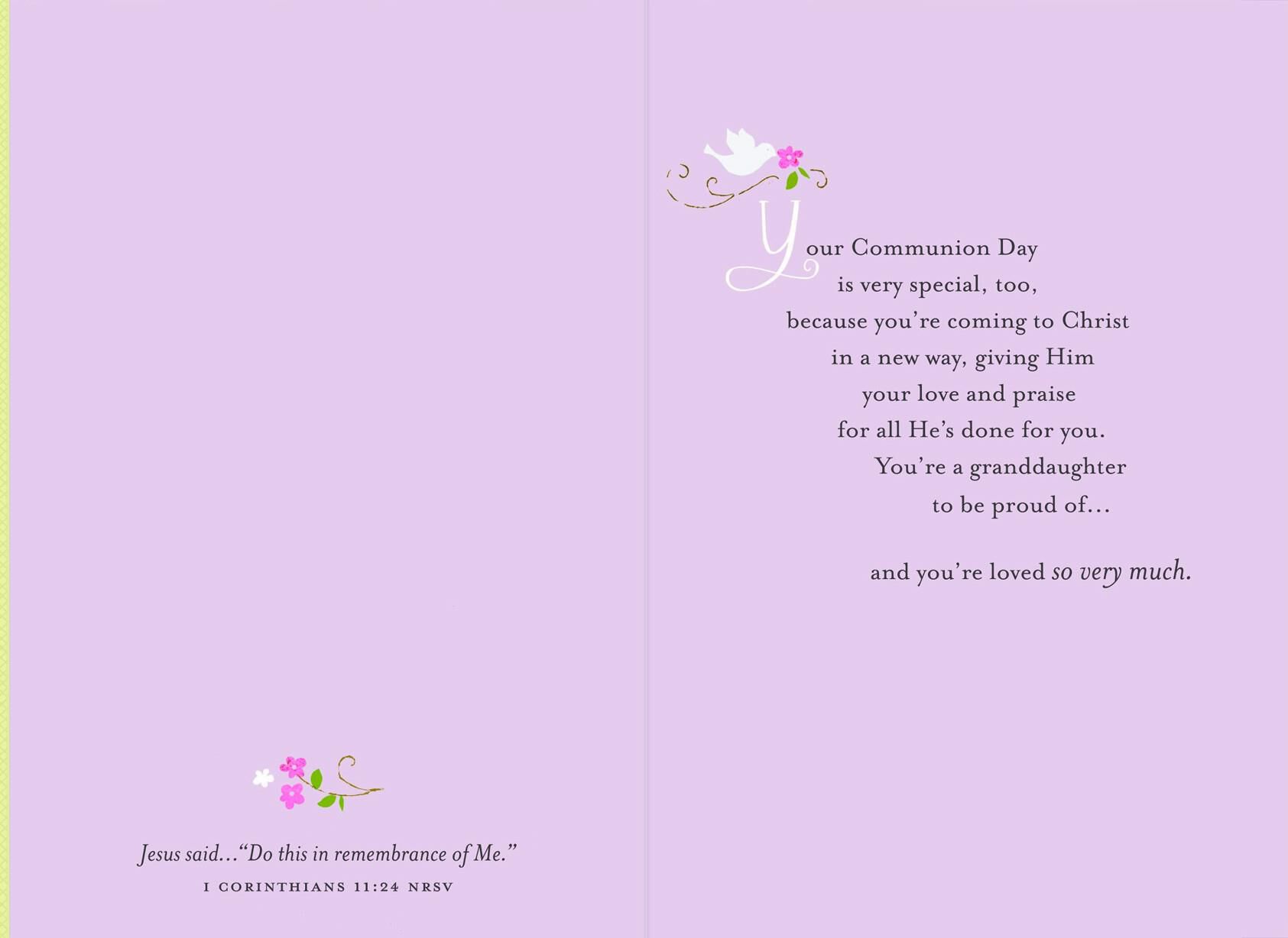 Children at Church First Communion Card for Granddaughter