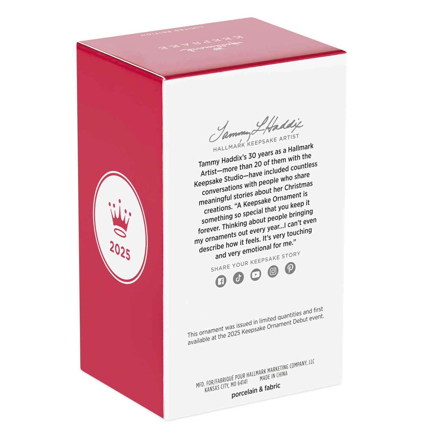 Snow Lady in Red Bonnet Keepsake Ornament package back image number 8