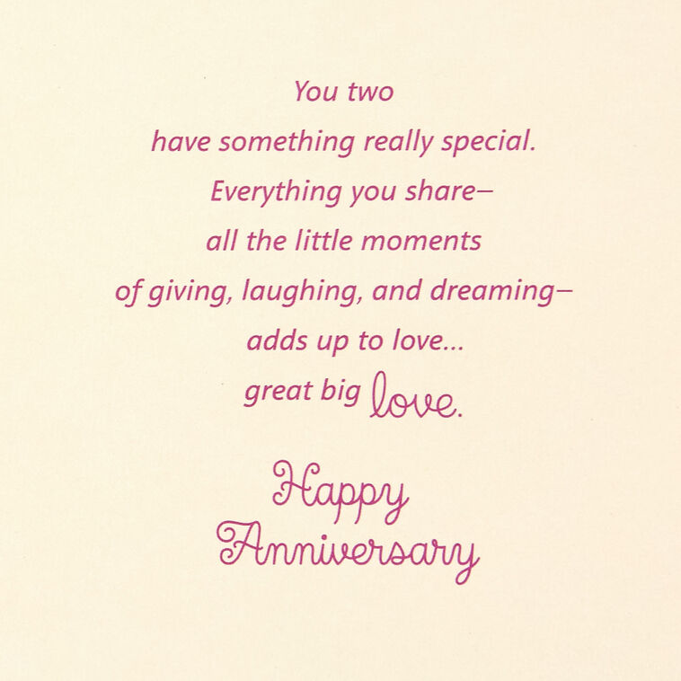 Gold and Purple Flowers and Letters on Navy Anniversary Card Sentiment image number 2