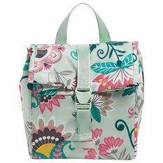 Vera Bradley Lighten Up Lunch Tote in Mint Flowers ...