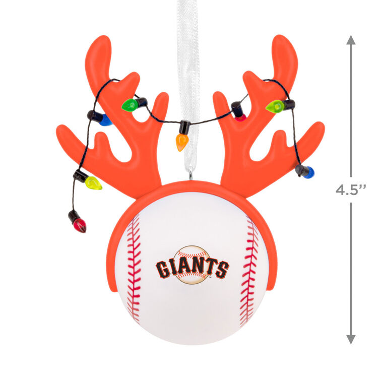 Giants Reindeer Baseball Christmas Ornament measurement image number 3