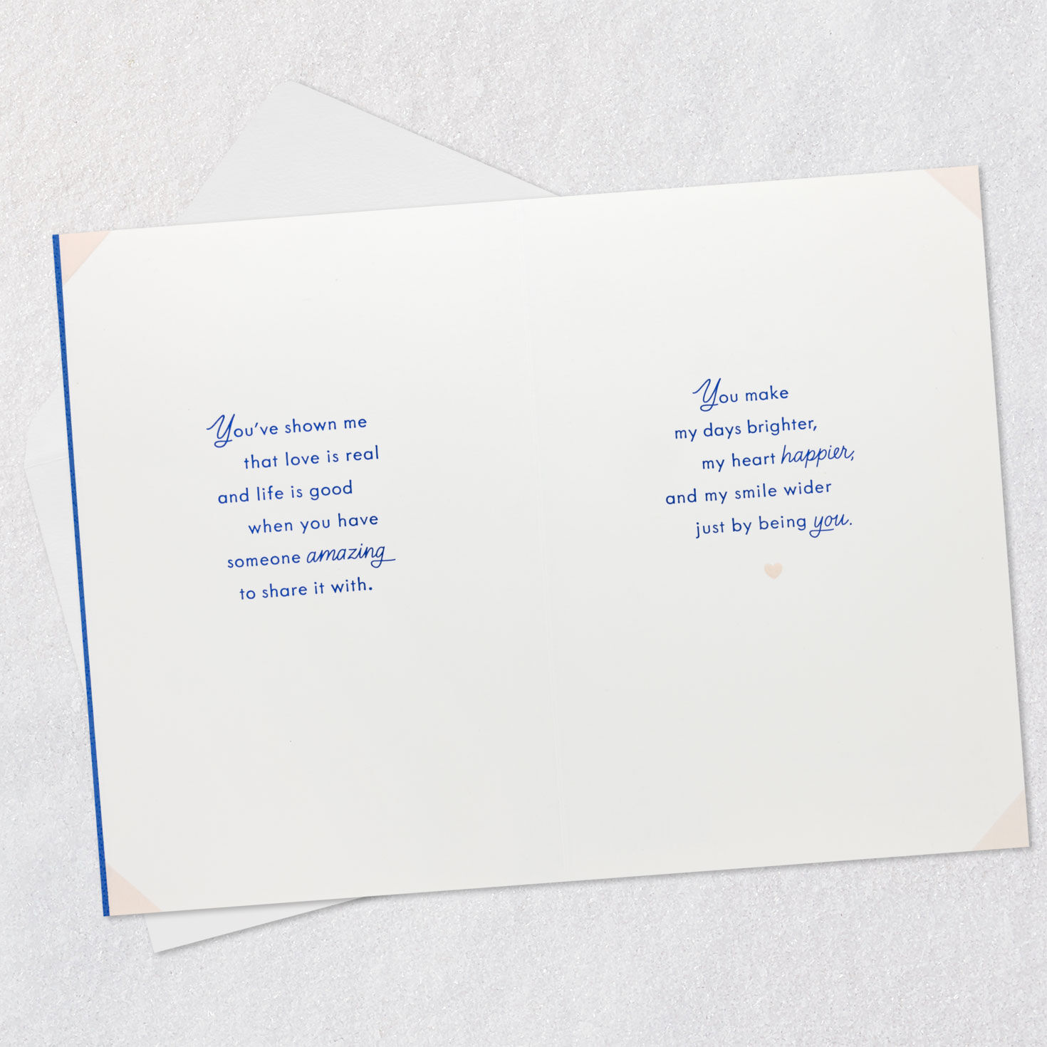 Blue Table and Chairs Anniversary Card Open card with envelope image number 4