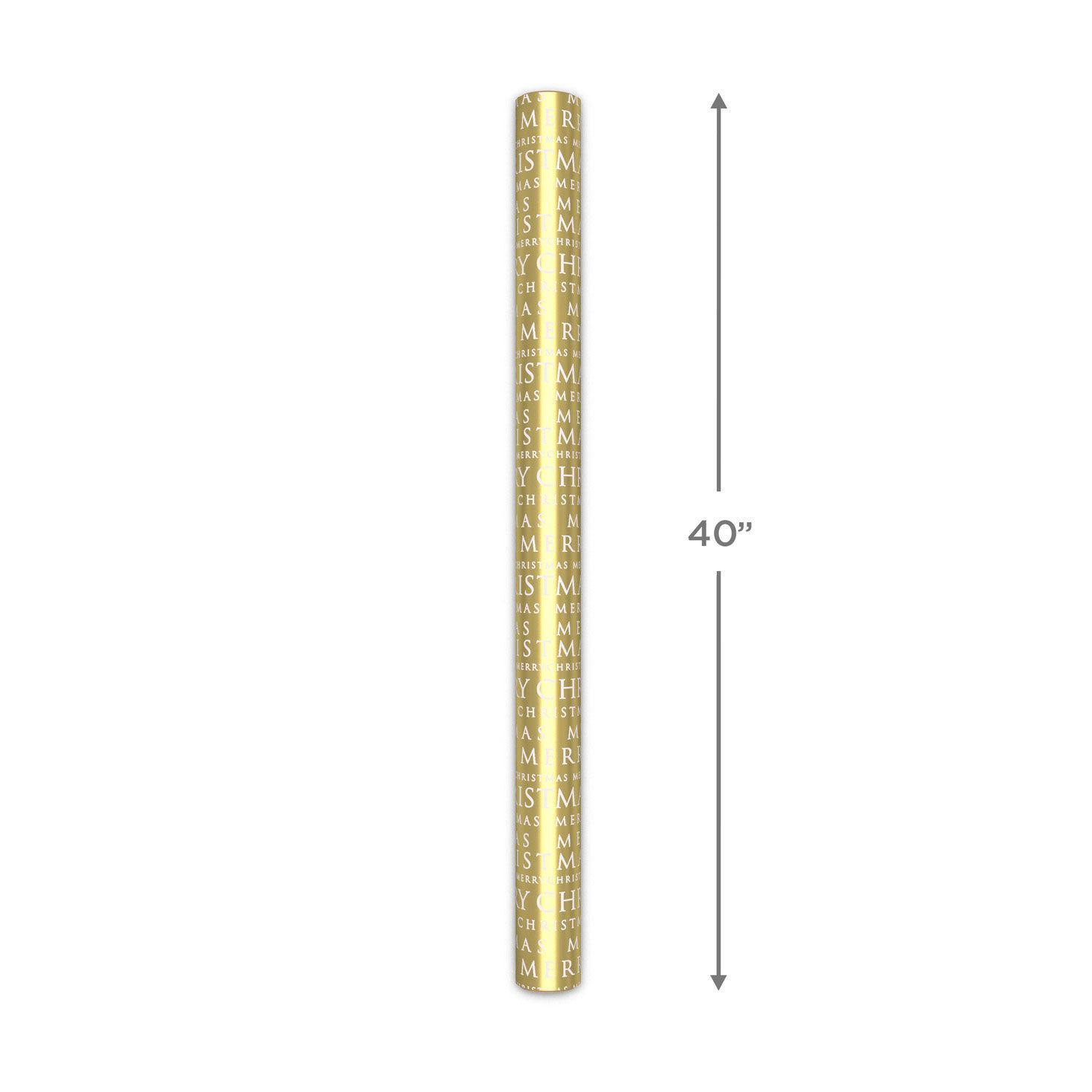Holographic Gold Foil Holiday Gift Wrap Roll Measurement image number 6