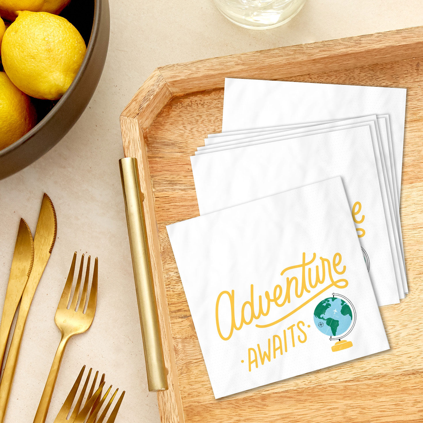 Adventure Awaits Graduation Cocktail Napkins Pack  image number 5