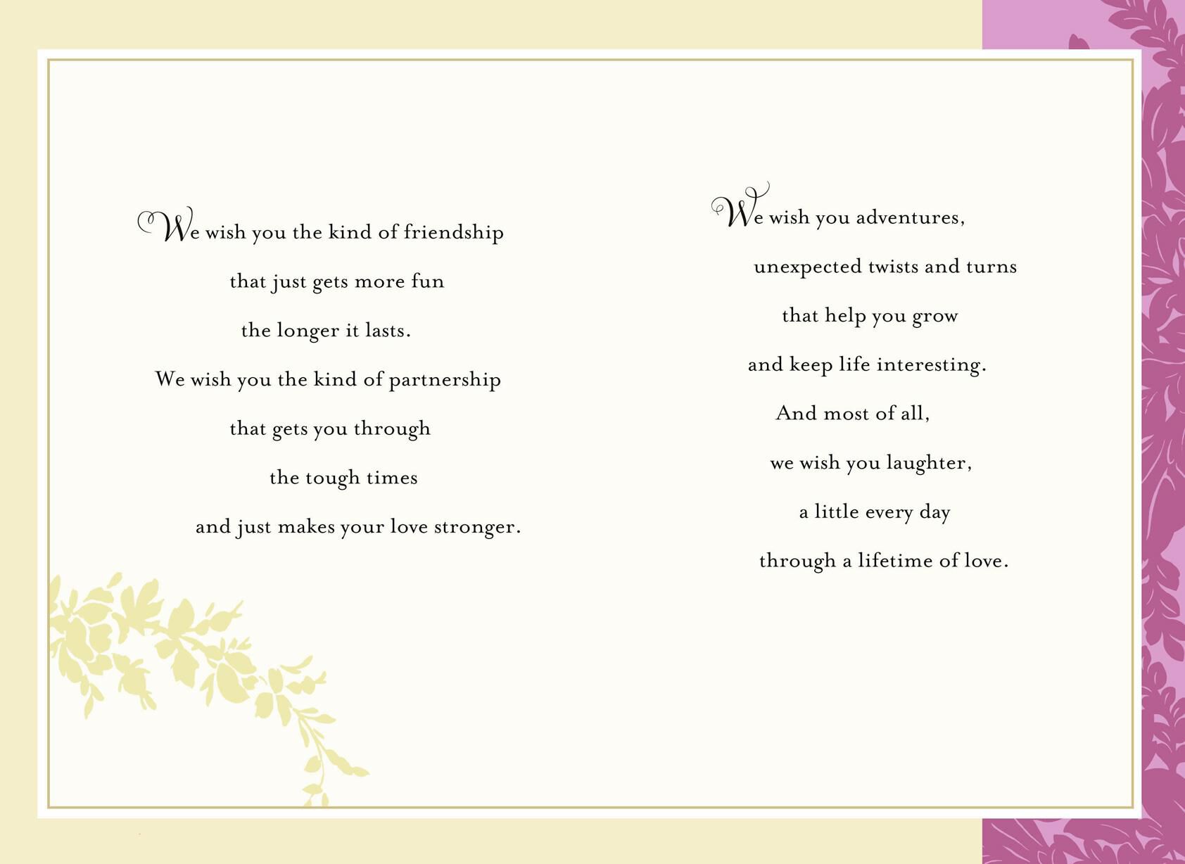 A Lifetime of Love Wedding Card From Us