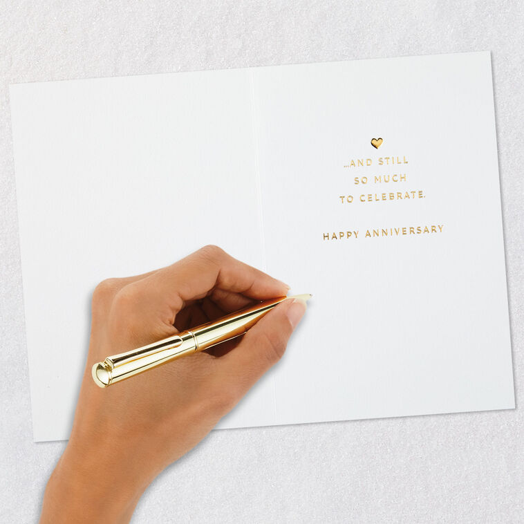 Embossed Hearts Signature Anniversary Card Signing card image number 7