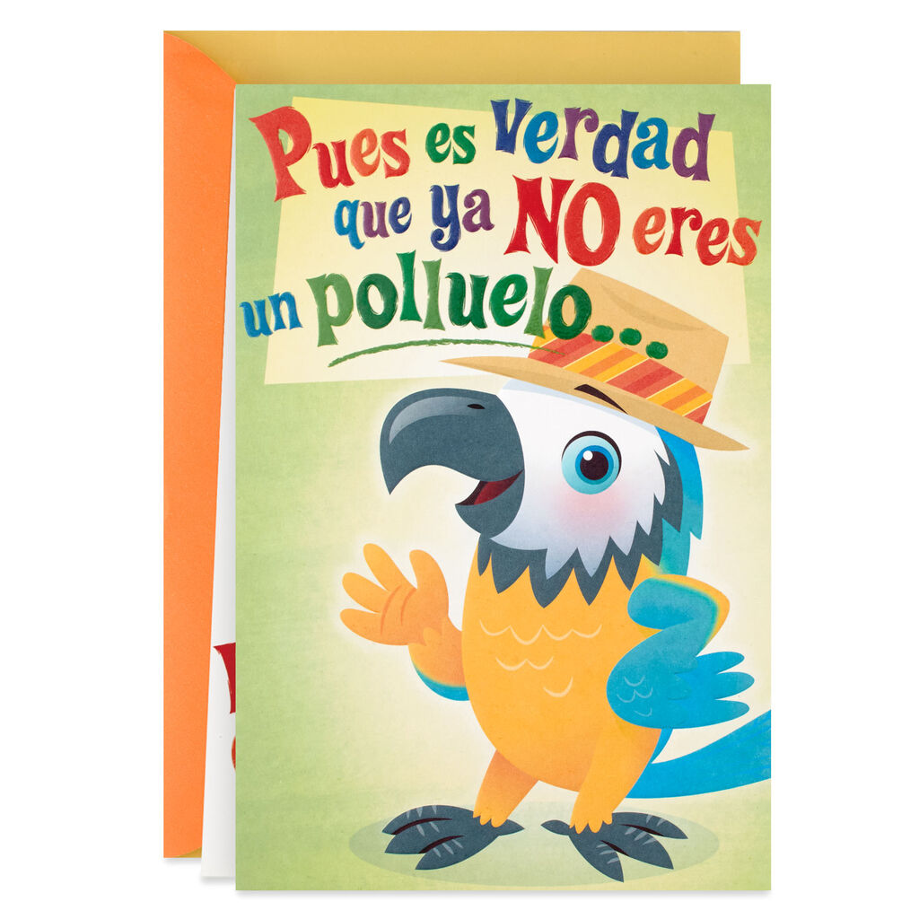 Spring Chicken Spanish Language Funny Pop Up Birthday Card