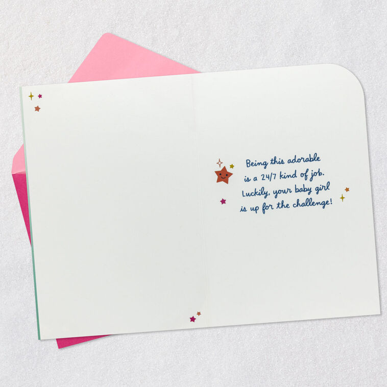 Cutie on Duty New Baby Girl Card, , large image number 3